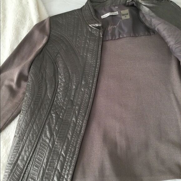 Peter Nygard M metallic leather jacket w knit - Picture 9 of 12